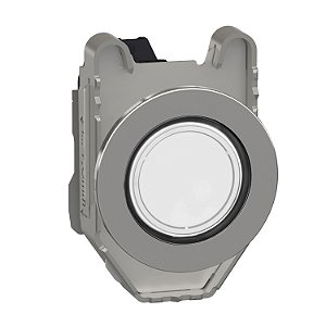Pilot Light Flush Mounted, Metal, White, Ø30, Plain Lens With Integral Led, 24 V Ac/Dc XB4FVB1 SCHNEIDER