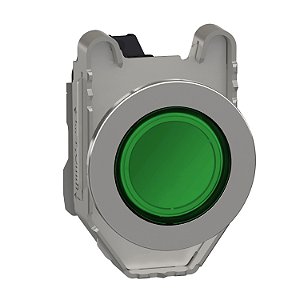 Pilot Light Flush Mounted, Metal, Green, Ø30, Plain Lens With Integral Led, 24 V Ac/Dc XB4FVB3 SCHNEIDER