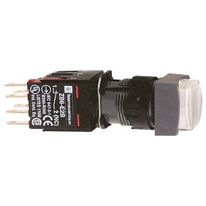 Botao 16Mm Plastico Luminoso Quadrado Saliente 1Na 1Nf Branc XB6CE1B5B SCHNEIDER