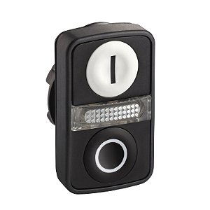 Cabeçote Para Botão Duplo Ø22Mm Plástico, Retorno Por Mola, Branco "I", Preto "O", Central Sinalizador Branco ZB5AW7A1721 SCHNEIDER