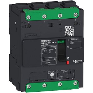 Circuit Breaker Compact Nsxm B (25 Ka At 415 Vac), 4P 4D, 125 A Rating Tmd Trip Unit, Everlink Connectors LV426228 SCHNEIDER