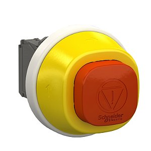 Botão De Parada De Emergência Luminoso, Plástico, Ø22Mm, Girar Para Destravar, Led Branco/Vermelho, 24Vca/Cc, Na+2Nf XB5AS84W3B41 SCHNEIDER