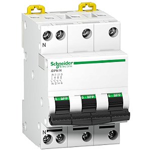 Disjuntor Acti9 Idpn 3P+N Curva D 6A 6000A 400V A9N21605 SCHNEIDER