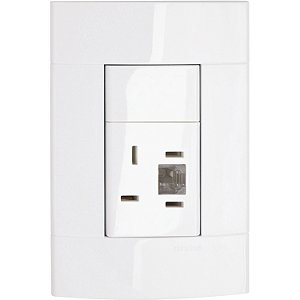 Conjunto Tomada 4P Padrao Telebras Com Rj11 2 Fios Pl/Br PRM043171 SCHNEIDER