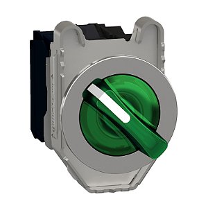 Illuminated Selector Switch Flush Mounted, Metal, Green, Ø30, 3 Positions, Stay Put, 110...120 V Ac 1 No + 1 Nc XB4FK133G5 SCHNEIDER