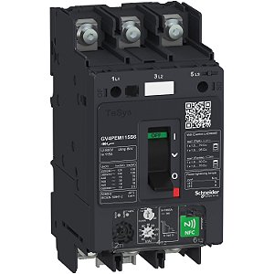 Motor Circuit Breaker, Tesys Gv4, 3P, 2A, Icu 100Ka, Thermal Magnetic Multifunction, Lugs Terminals GV4PEM02S6 SCHNEIDER