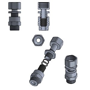 Prensa Cabo Uga2F Npt 3/4" P/ Range 5-9Mm Latão Niquelado