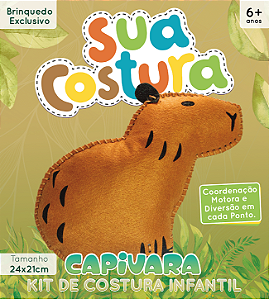Capivara - Montessori - Brinquedo Kit de Costura Infantil em Feltro - DIY