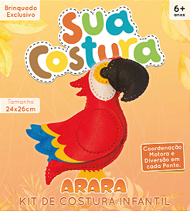 Arara - Montessori - Brinquedo Kit de Costura Infantil em Feltro - DIY