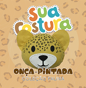 Onça - Coleção Fauna - Brinquedo Kit de Costura Infantil em Feltro - Montessori - DIY