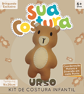 Urso - Montessori - Brinquedo Kit de Costura Infantil em Feltro - DIY