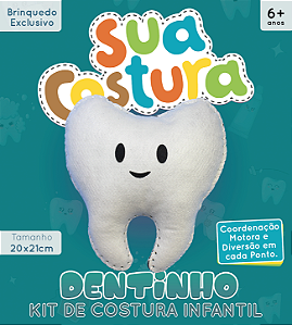 Dentinho - Montessori - Brinquedo Kit de Costura Infantil em Feltro - DIY