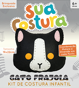 Gato Frajola - Montessori - Brinquedo Kit de Costura Infantil em Feltro - DIY