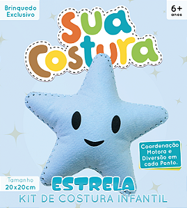 Estrela Azul - Montessori - Brinquedo Kit de Costura Infantil em Feltro - DIY