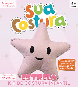 Estrela Rosa - Montessori - Brinquedo Kit de Costura Infantil em Feltro - DIY