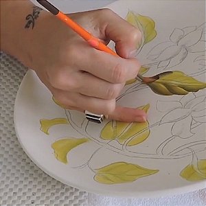 Aula Online de pintura em cerâmica - Fúcsia