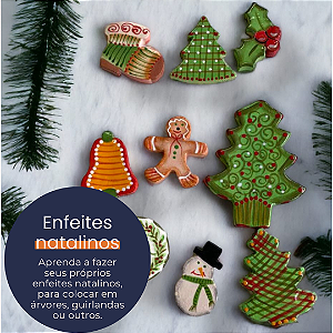 Workshop Online - Enfeites natalinos de cerâmica - Transmissão do workshop presencial de Out/23