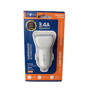 CAR-3220 CARREGADOR VEICULAR 3.4A INOVA