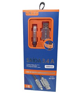 KV-227 CABO USB IPHONE 3.4A 1M INOVA PRIME