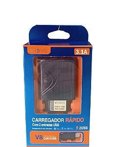 CAR-3159S CARREGADOR USB V8 3.1A INOVA