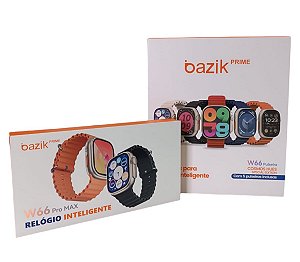 SMARTWATCH W66 PRO MAX + KIT 5 PULSEIRAS E CASE BAZIK PRIME