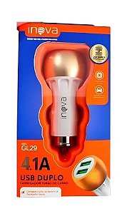 GL29 CARREGADOR VEICULAR USB 2 ENTRADAS 4.1 INOVA