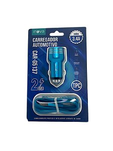 CAR-G5137 CARREGADOR AUTOMOTIVO TIPO C 3.4A INOVA