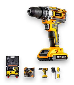 SCR-12910 FURADEIRA E PARAFUSADEIRA ELÉTRICA 24 PEÇAS 21V INOVA