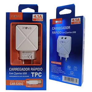 CAR-5205C CARREGADOR TIPO C 4.1A INOVA