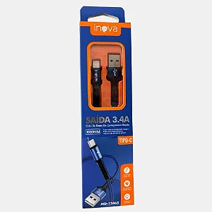 MD-12465 CABO USB TIPO C 3.4A 1M INOVA
