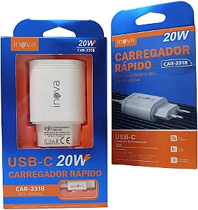 CAR-3318 CARREGADOR PARA IPHONE USB C 20W INOVA