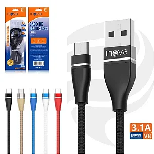 MD-12787 CABO USB V8 3.1A 1M INOVA