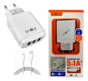 CAR-3248A CARREGADOR USB IPHONE 5.1A INOVA