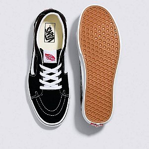 TÊNIS VANS SK8 LOW COURO BLACK TRUE WHITE  VN0A4UUK6BT