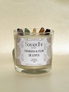 Vela Aromática com Cristais dos Chakras