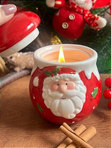 Vela Aromática na Cerâmica Papai Noel