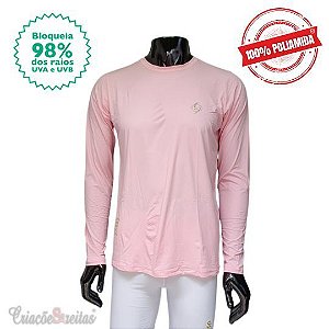 Camisa Térmica de Proteção Solar UV50+ - Unissex - Rosa Bebê
