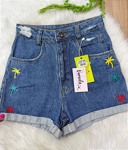 Shorts Dália Jeans Claro Barra Dobrada