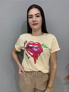 T-shirt cherry girl algodão