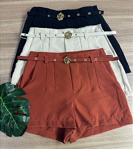Short Alfaiataria com Cinto flor