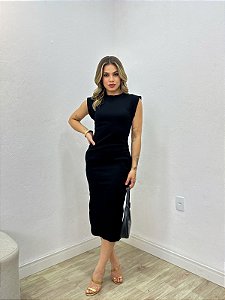 Vestido Midi Muscle Ribana com Bolso
