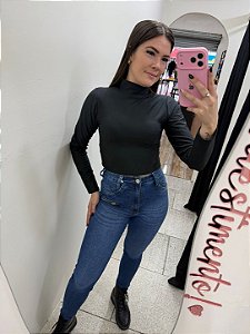 Calça Jeans Bolso zíper