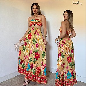 Vestido Brenda Bege Floral