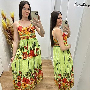 Vestido Bruna Verde Floral
