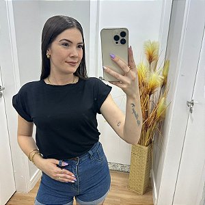Blusa Manga Dobrada Claudia Preto