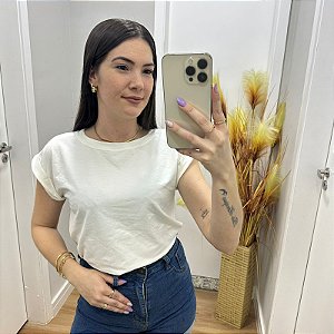 Blusa Manga Dobrada Claudia Off-White
