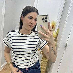 Blusa Listra Suellen Azul Marinho