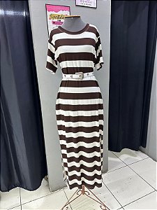 Vestido Listra Marrom