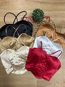 Cropped Corselet Acetinado