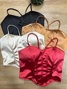 Cropped Corselet Acetinado